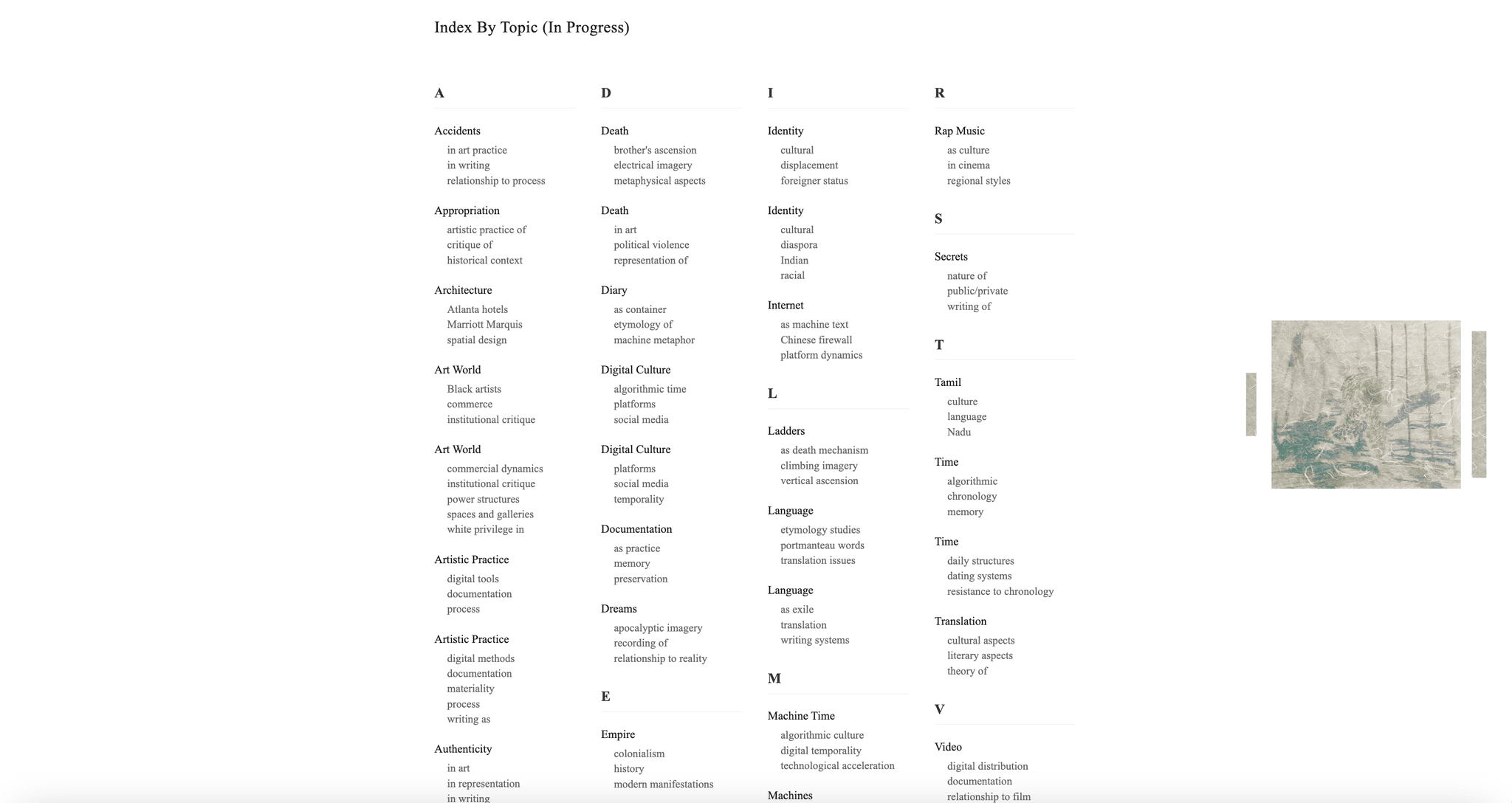 Indexical Archive