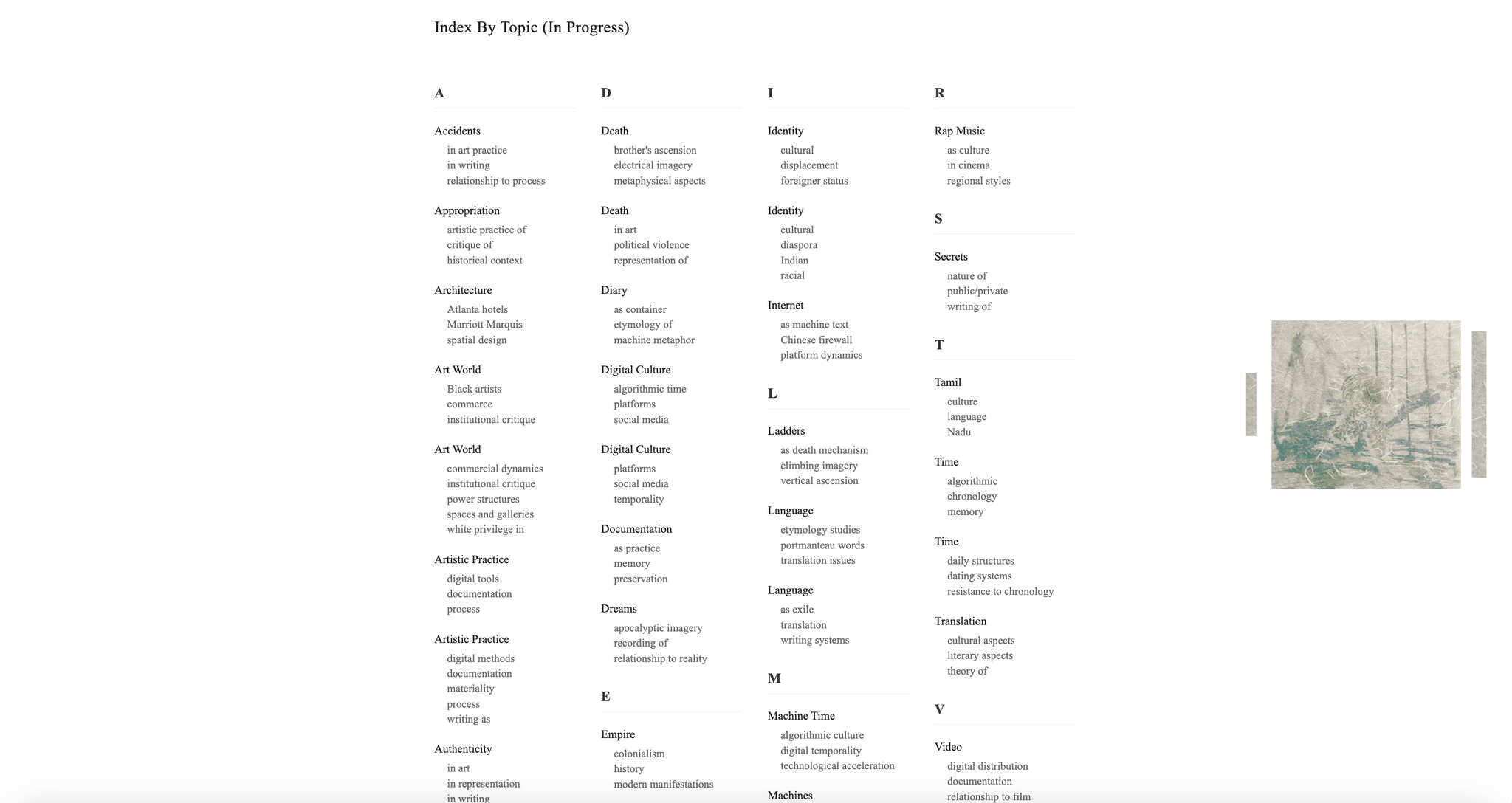 Indexical Archive